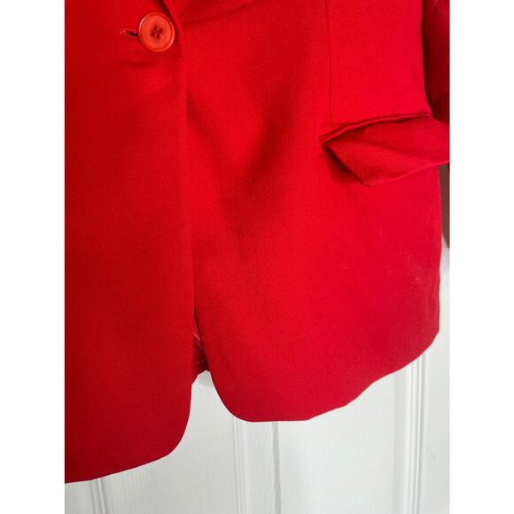 Pendleton Red Wool Blazer size 8 petite Holiday Christmas Blazer Vintage 90s Y2k - Picture 5 of 6